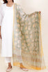 Kota Doria Dupatta In Floral Block Print
